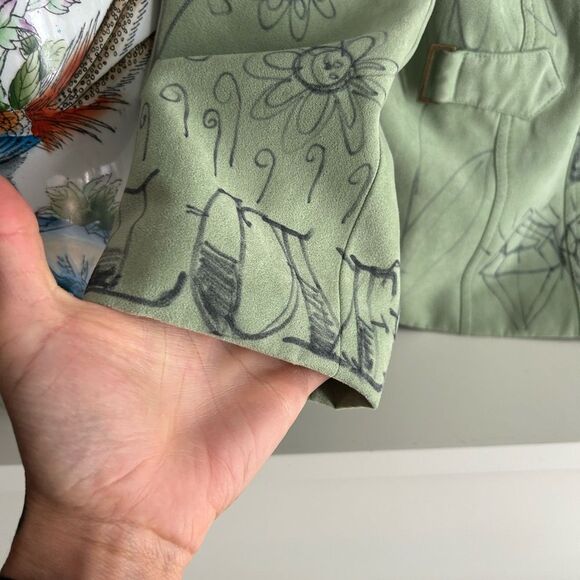 Conrad C Stylish Green Patterned Blazer Hand Drawn 14 - Picture 6 of 16